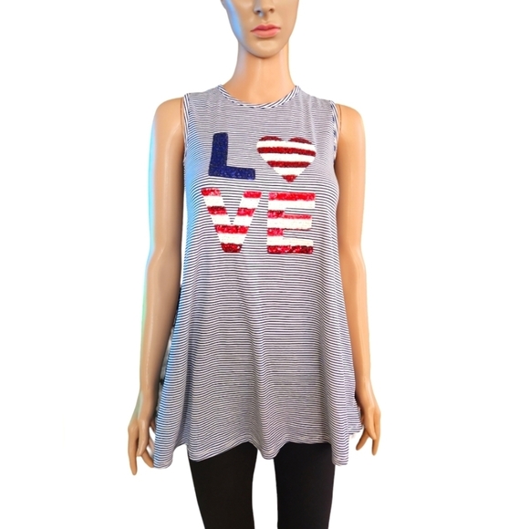 btween Tops - Btween Patriotic Love Tank Top